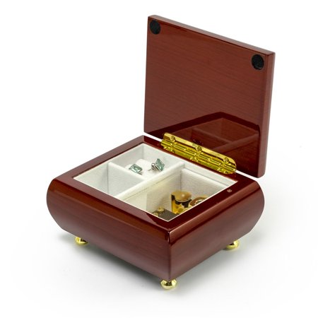- Alluring Hi Gloss Rosewood Simple Design Music Jewelry Box - America the Beautiful