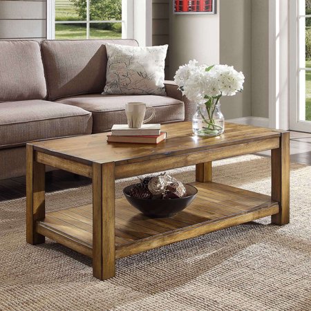 - Better Homes & Gardens Bryant Solid Wood Coffee Table, Rustic Maple Brown Finish