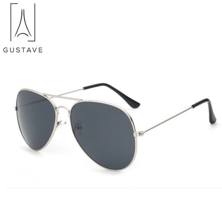 GustaveDesign Fashion Sunglasses for Men & Women Aviator Polarized Metal Mirror UV 400 Lens Protection Sun (Best Sunglass Lens Color For Driving)