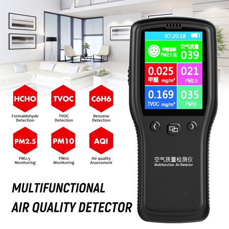 Air Quality Tester Portable Air Quality Monitor PM2.5 PM10 Formaldehyde TVOC Tester LCD Laser Detector ()