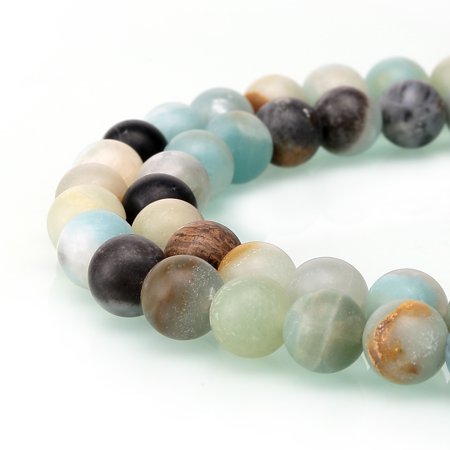 Jasper 10mm Round Bead - BRCbeads Amazonite Natural Gemstone 10mm Matte Round Beads for Jewelry Making