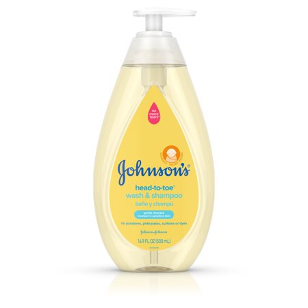 (2 Pack) Johnson's Head-To-Toe Tearless Gentle Baby Wash & Shampoo, 16.9 fl.