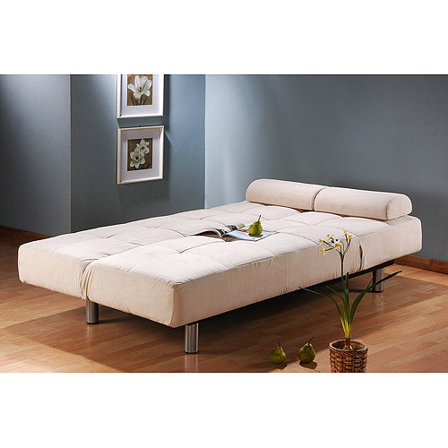 Atherton Home Manhattan Convertible Futon Sofa Bed and Lounger, Pearl