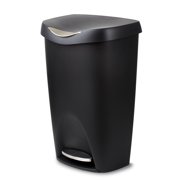 Stainless Steel Trash Bin Umbra Brim 13 Gallon Trash Can With Lid Large Durable Kitchen Garbage Stainless