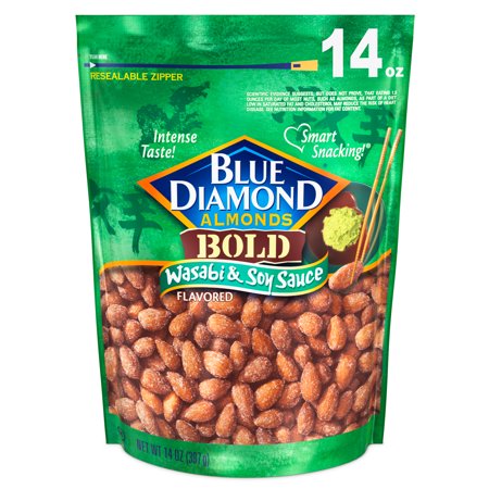 Blue Diamond Almonds Bold Wasabi & Soy Sauce Almonds, 14 Oz. - Walmart.com