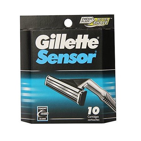 Blade Cross - Gillette Sensor Blade Refill Cartridges, 10 Ct + LA Cross Blemish Remover 74851