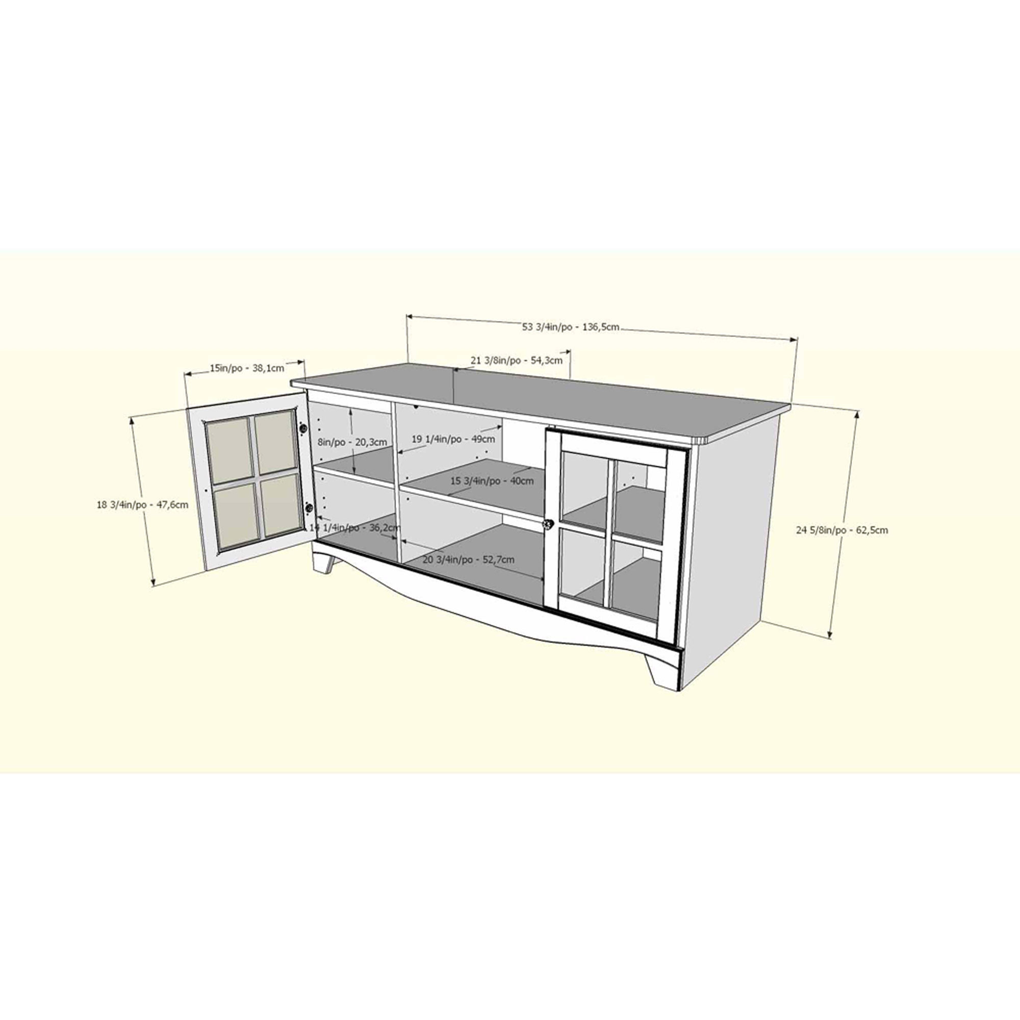 Nexera Pinnacle Cinnamon/Cherry HEC TV Stand for TVs up to 54''