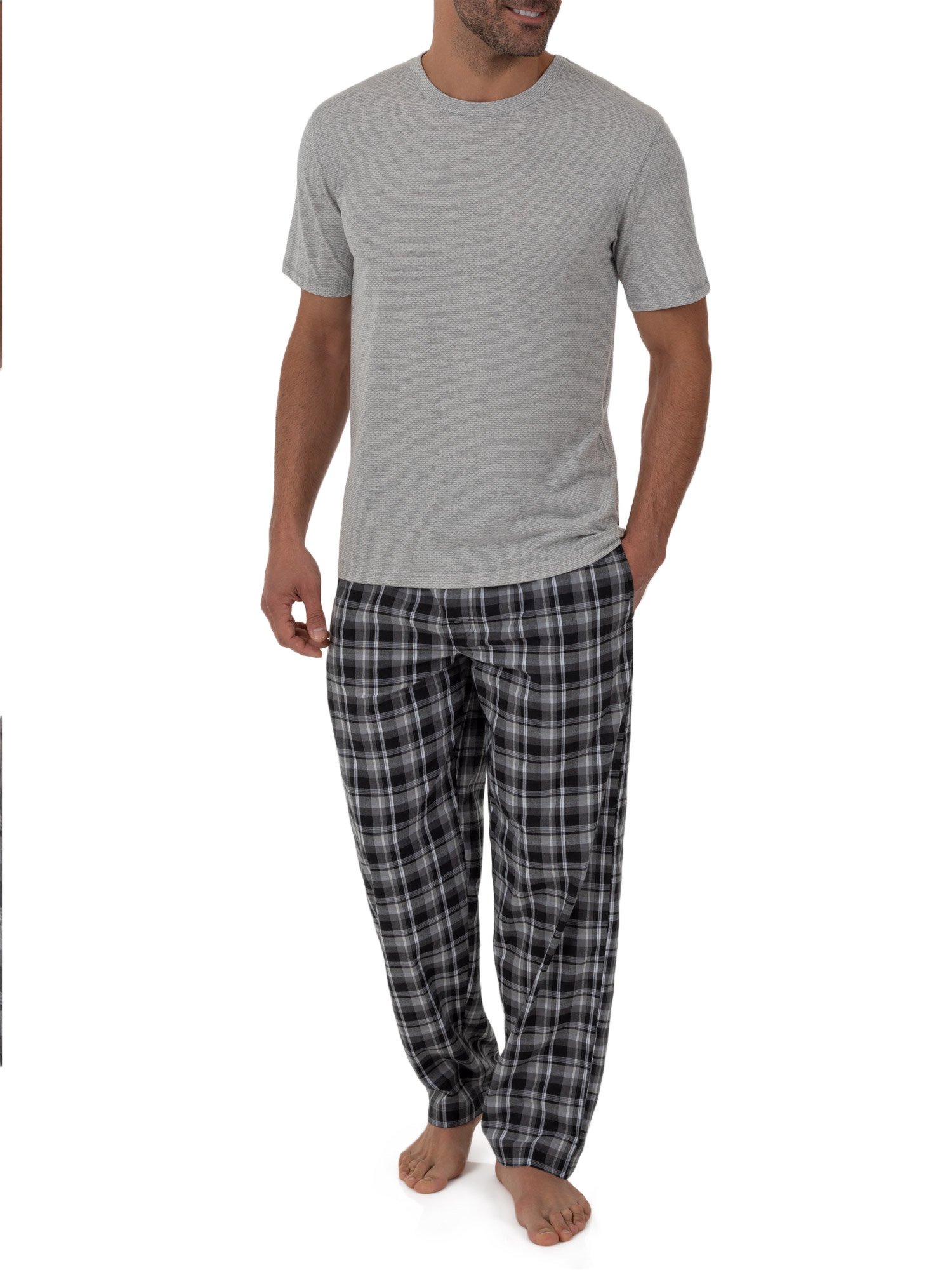 Fruit of the Loom Breathable Mesh Top with Woven Pant Pajama Set