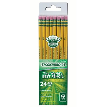 Ticonderoga Pencil, 24 Count HB #2, unsharpened. The world’s BEST ...