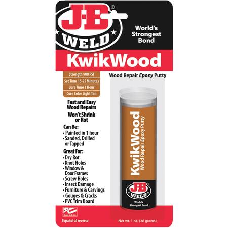 J-B WELD 8257 1 oz. Kwikwood Epoxy Putty Stick (Best Epoxy Wood Filler)