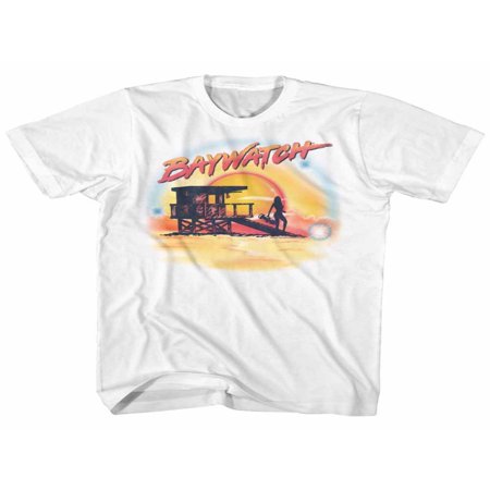 Baywatch 90's Drama Beach Patrol Lifeguard Airbrush Scene Adult T-Shirt