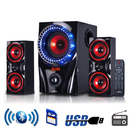 beFree Sound BFS-99X 2.1 Channel Multimedia Entertainment Shelf Bluetooth Speaker System in (Best 2.1 Stereo System)