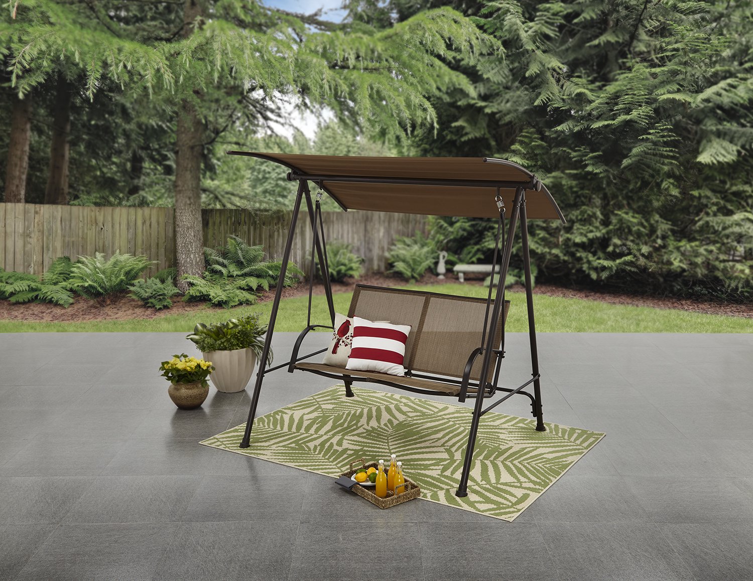 Mainstays Two Person Brown Canopy Sling Porch Swing – Walmart Inventory