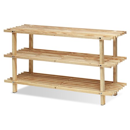 Furinno Fncj 33003 Pine Solid Wood 3 Tier Shoe Rack Com Furinno Fncj 33003 Pine Solid Wood 3 Tier Shoe Rack