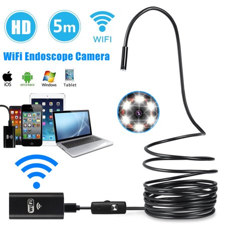 Wireless Endoscope, EEEKit WiFi Borescope Inspection Camera 2.0 Megapixels HD Snake Camera for Android and IOS Smartphone, iPhone, Samsung, Tablet (5M)