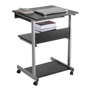 Portable Laptop Desk Portable Modern Wooden Rolling Mobile Standing Computer Laptop Home Office Workstation Desk Table
