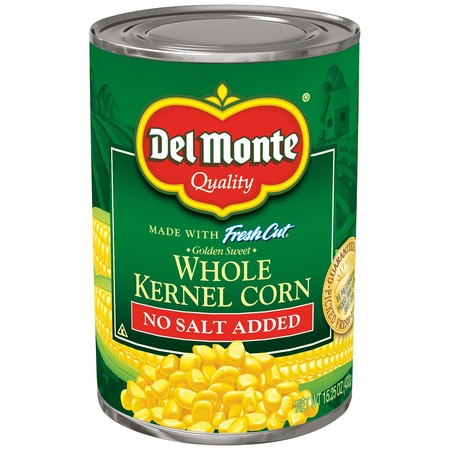 (6 Pack) Del Monte Fresh Cut Golden Sweet Whole Kernel Corn, No Salt Added, 15.25