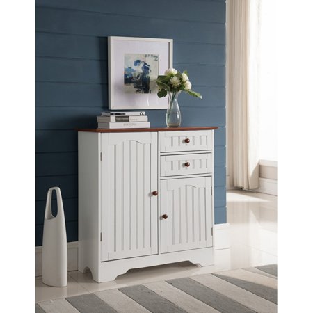 K&B Furniture White Wood Kitchen Storage Cabinet
