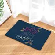 Holiday Rugs Soft Flannel Padded Doormat Merry Christmas Non Slip Mat Indoor Outdoor Ornament Holiday