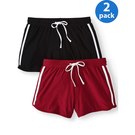 Juniors' Basic Knit Shorts with Tie-Front 2-Pack Value (Best No Gi Shorts)