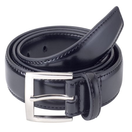 Armani Leather Belt Sportoli Mens Classic Stitched Genuine Leather Uniform Belt - Black, Brown, White, Tan, & Navy ()