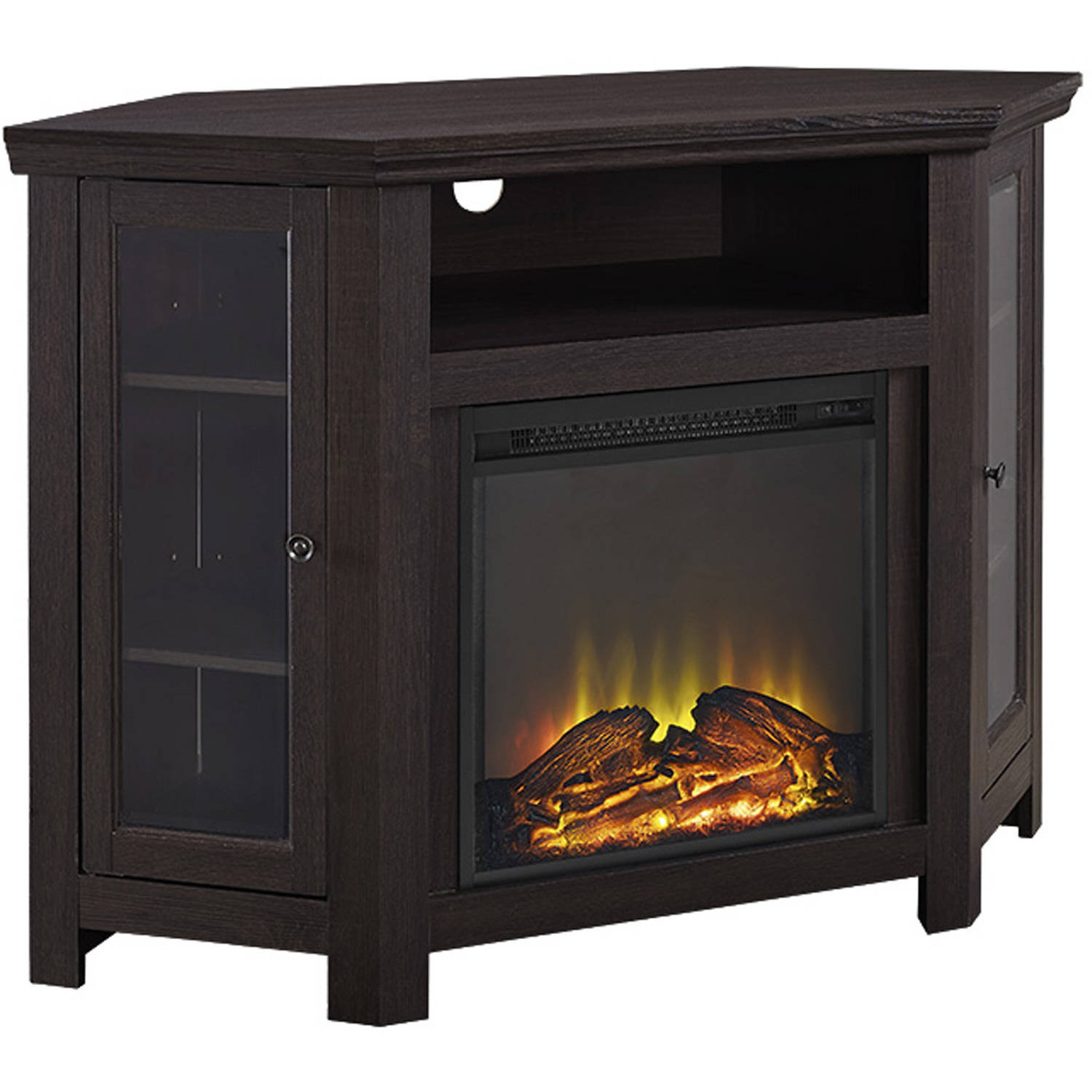 Wood Corner TV Fireplace TV Stand for TVs up to 52'', Multiple Finishes