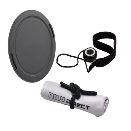 Nikon Holder - Lens Cap Side Pinch (58mm) + Lens Cap Holder + Nwv Direct Microfiber Cleaning Cloth For Nikon AF-S Nikkor 50mm f/1.4G