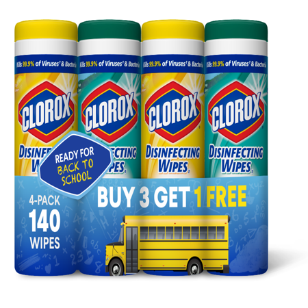 Clorox Disinfecting Wipes (140 Count Value Pack), Bleach Free Cleaning Wipes - 4 Pack - 35 Count