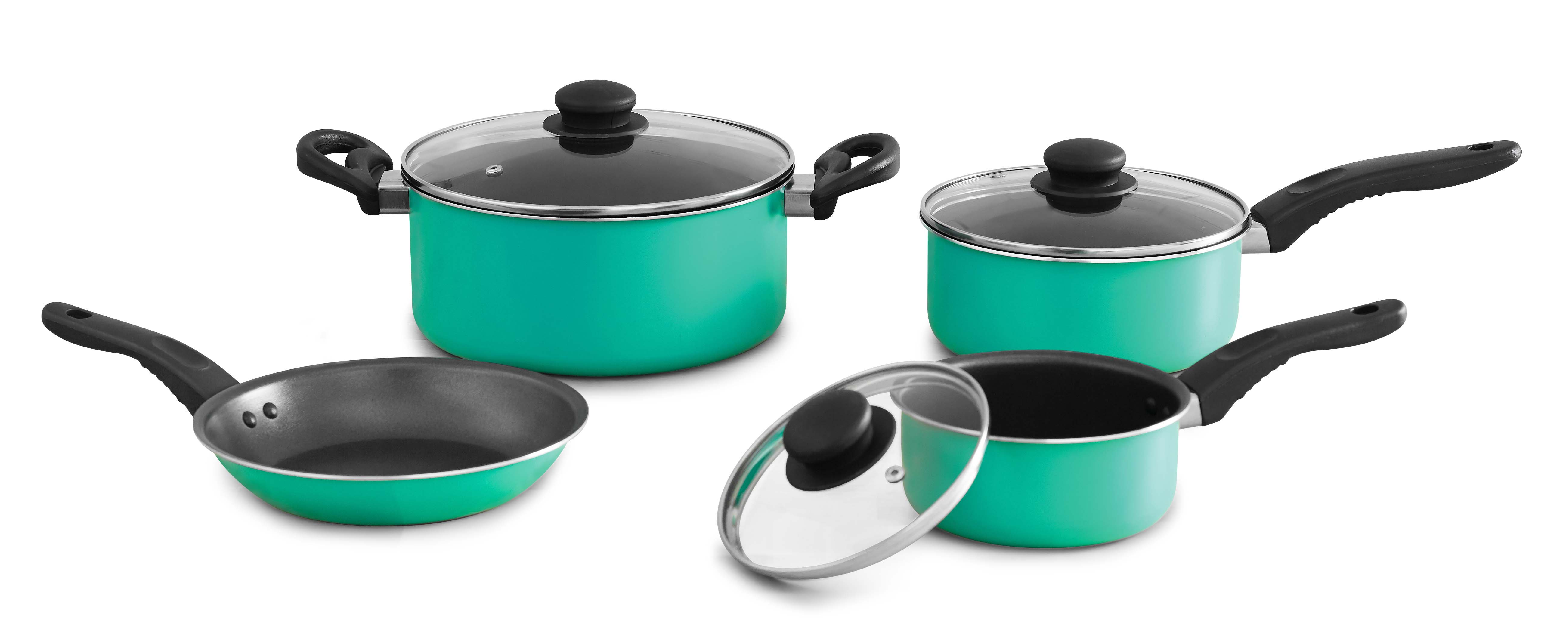 Mainstays 7 Piece Aluminum Non-Stick Cookware Set – Deal – BrickSeek