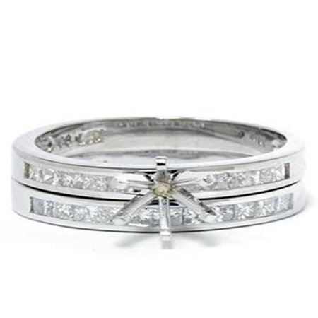1ct Princess Cut Diamond Engagement Setting Set