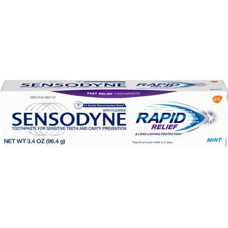 (2 pack) Sensodyne Rapid Relief Toothpaste for Sensitive Teeth, Mint, 3.4