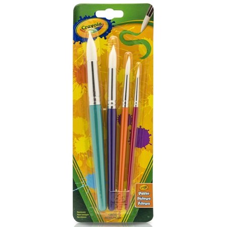 Crayola Round Soft Bristle Paint Brush Set in Various Sizes, 4