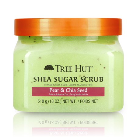 Tree Hut Shea Sugar Scrub Pear & Chia Seed, 18oz, Ultra Hydrating and Exfoliating Scrub for Nourishing Essential Body