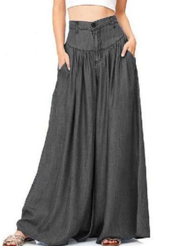 Womens Palazzo Wide Legs Long Pants Yoga High Waist Loose Gypsy Boho