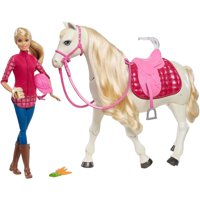 Barbie DreamHorse & Blonde Doll, Interactive Toy with 30+ Reactions