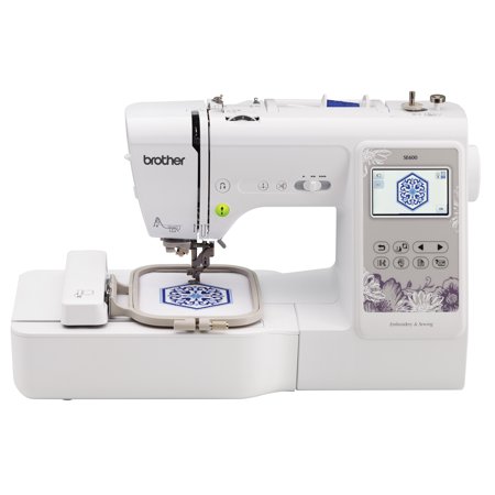 Brother SE600 Combination Computerized Sewing and 4x4 Embroidery Machine with Color LCD display, 80 Embroidery