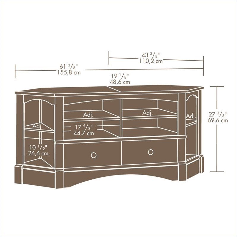 Sauder Harbor View Corner Entertainment Credenza for TVs up to 42'' in Multiple Finishes