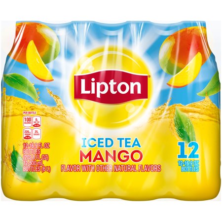 (2 Pack) Lipton Mango Iced Tea, 16.9 Fl Oz, 12
