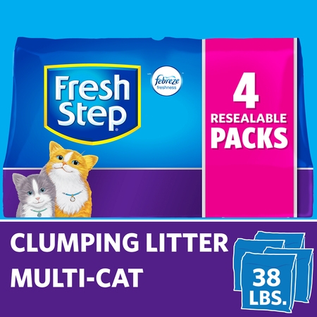 Fresh Step Multi-Cat Scented Litter with the Power of Febreze, Clumping Cat Litter, 38 (Best Price On Fresh Step Cat Litter)
