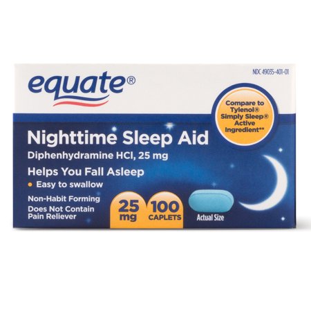 Equate Nighttime Sleep Aid Diphenhydramine Hcl Caplets Ct Walmart Com Equate Nighttime Sleep Aid Diphenhydramine Hcl Caplets Ct Walmart Com