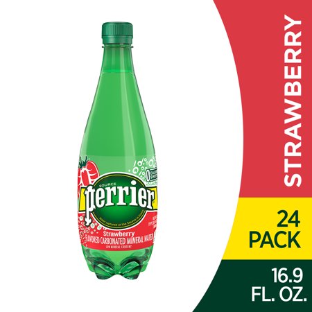 Strawberry Schnapps - Perrier Strawberry Flavored Carbonated Mineral Water, 16.9 fl oz. Plastic Bottles (24 Count)