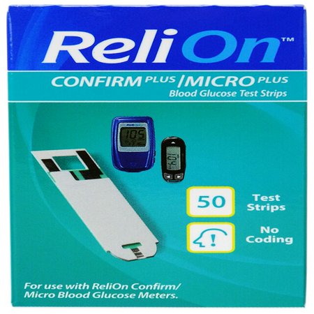 ReliOn Confirm Micro Blood Glucose Test Strips, 50