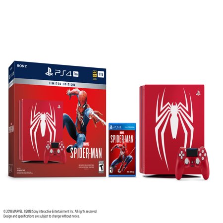 Sony Limited Edition Marvel’s Spider-Man PS4 Pro 1TB Bundle, (Best Ps4 Vr Bundle)