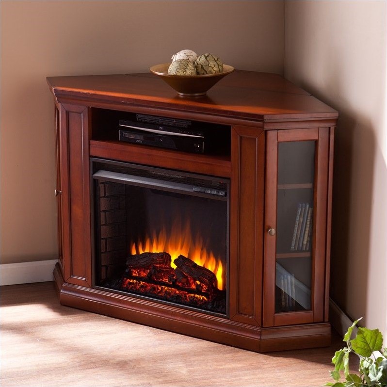 Southern Enterprises Ponoma Convertible Media Electric Fireplace in Mahogany