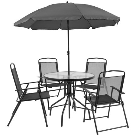 Flash Furniture Nantucket 6 Piece Outdoor Patio Dining Set,