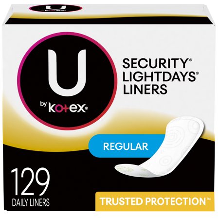 U by Kotex Lightdays Panty Liners, Regular, Unscented, 129 (The Best Panty Liners)