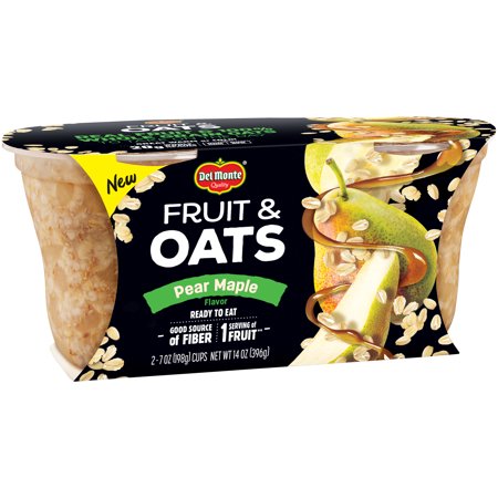 Cinnamon Pears - (4 Cups) Del Monte Pear Maple Fruit & Oats, 7 oz cups