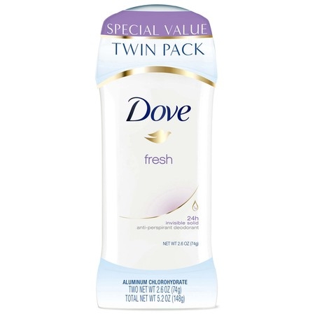 (4 count) Dove Fresh Deodorant, 2.6 oz, 2 Twin