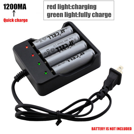 Grtsunsea 4 Independent Slots Universal Battery Charger for 18650 26650 22650 17670 18490 17500 18350 16340 14500 10440 Rechargeable Battery Short-Circuit Protection (No batteries
