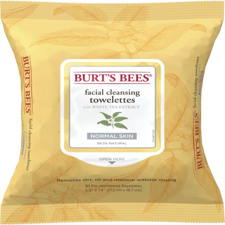 Extreme Towelettes - Burt's Bees Facial Cleansing Towelettes, White Tea Extract, 30 ct